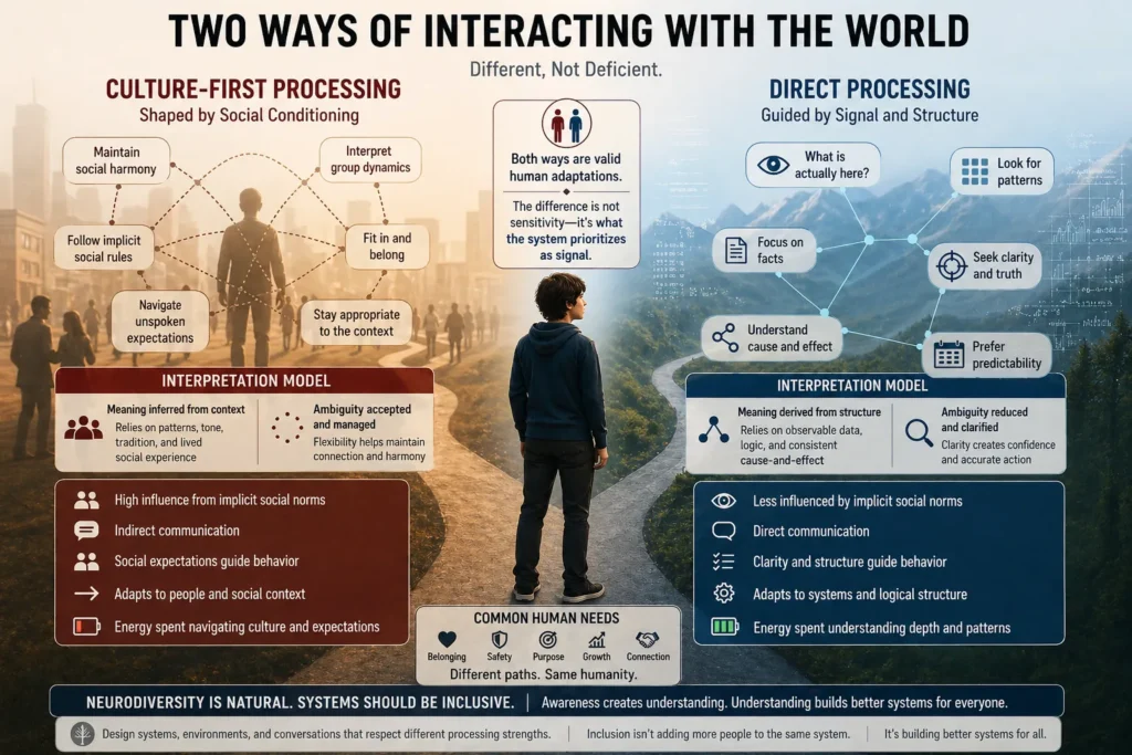 When ‘Normal’ Isn’t Working: Two Ways Humans Process the World