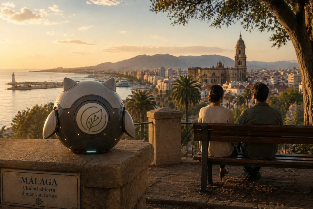Empathium XR Guardian observing Málaga coastline, AI support without control